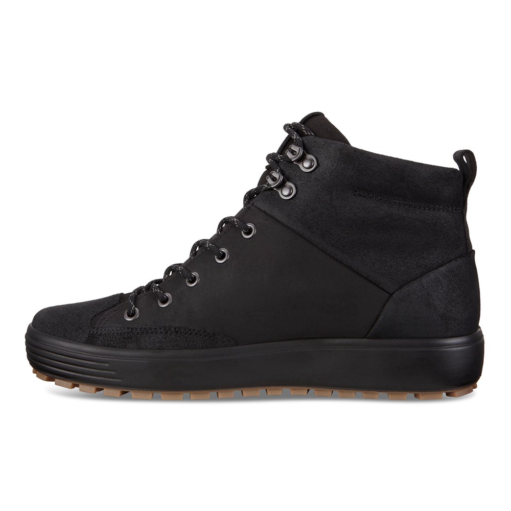 ECCO Mens Boots Black - Soft 7 Tred Gtx High - ACS-247689